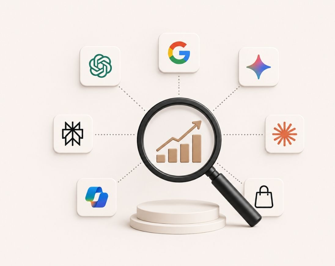 Illustration representing the latest enterprise AI SEO trends, including AI search, answer engine optimization, AI visibility, citations, and enterprise content strategies.