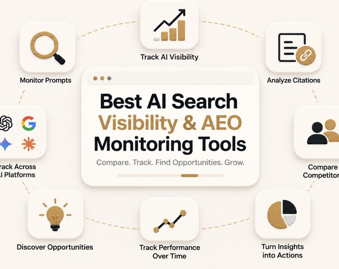 Best AI Search visibility and AEO monitoring tools for tracking prompts, citations, competitors and performance over time.