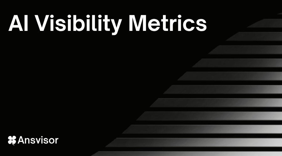 AI Visibility Metrics dashboard measuring brand visibility, mentions, citations, Share of Voice, prompt coverage, competitors, and AI referral traffic