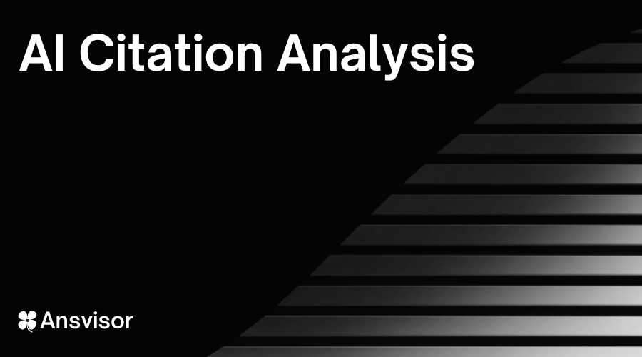 AI Citation Analysis showing cited domains, URLs, competitor citations, Citation Rate, source patterns, citation gaps, and opportunities across AI-generated answers
