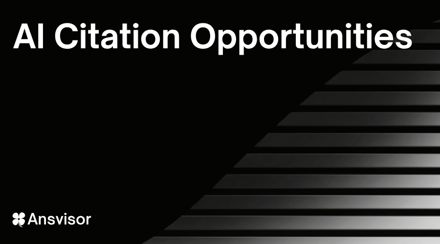 AI Citation Opportunities showing citation gaps, prompts, Query Fan-Out queries, search demand, competition, cited sources, and optimization actions