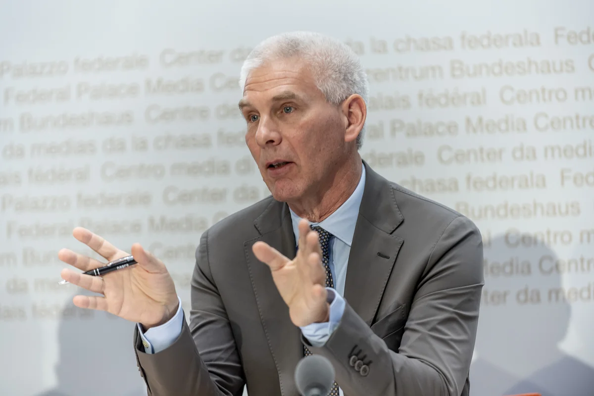 Nagra-CEO Matthias Braun heute an der Medienkonferenz in Bern.