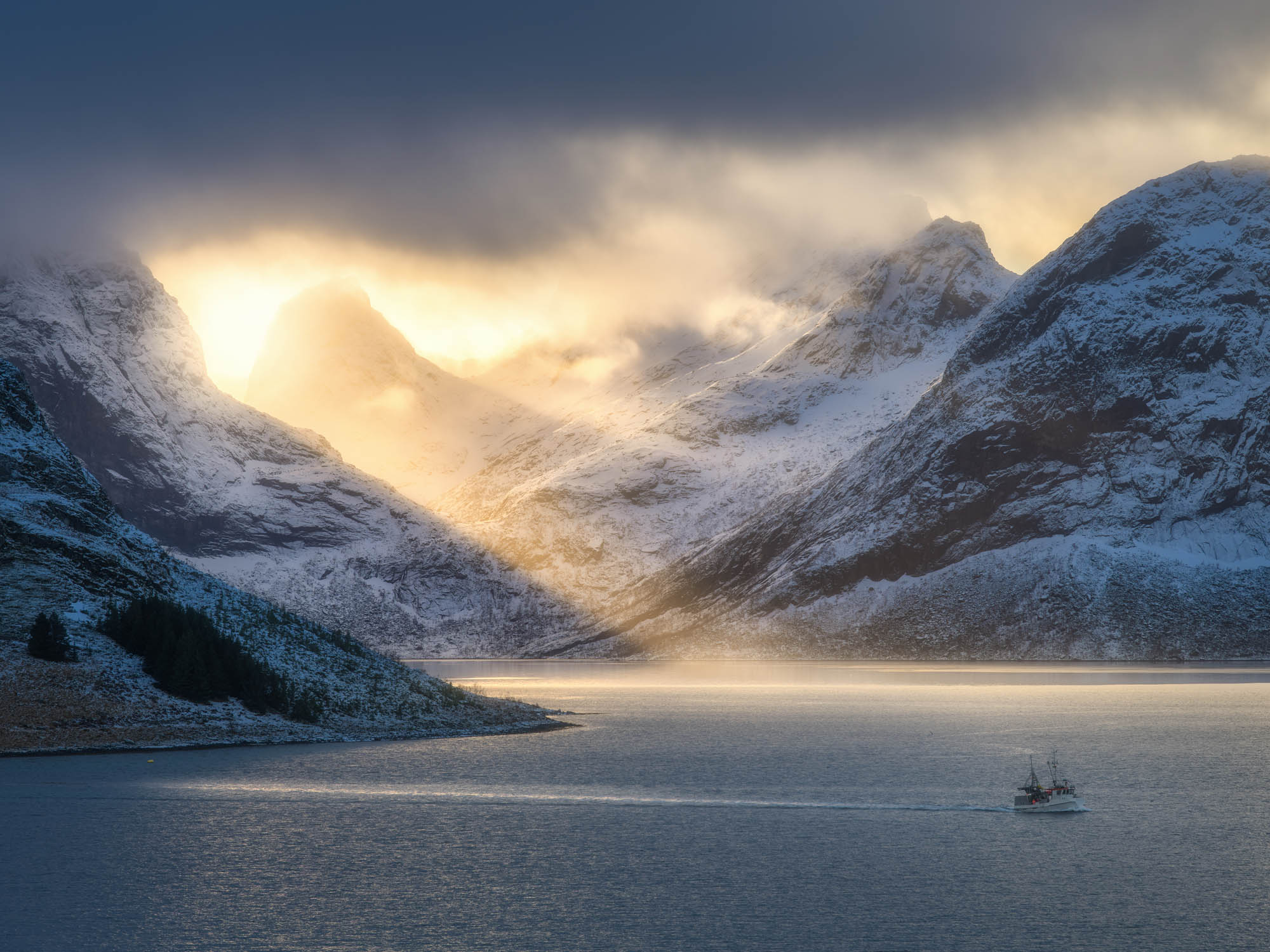 Norway — steep mountainsides above deep fjord waters