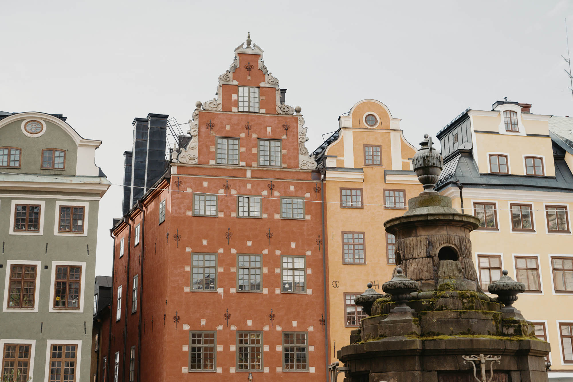 Sweden — colourful 17th-century merchant buildings of Stortorget in Stockholm’s Old Town