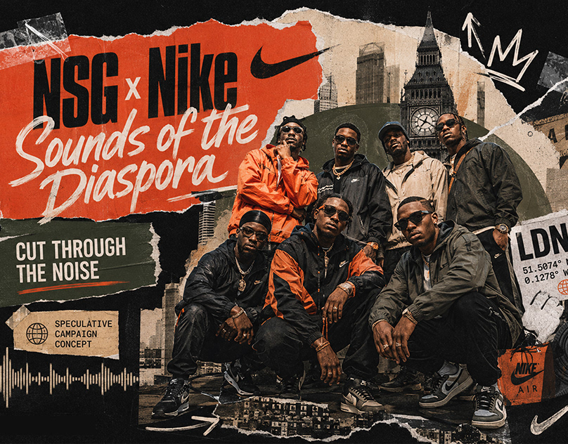 NSG x Nike — campanha gráfica Sounds of the Diaspora