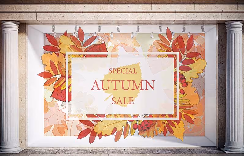 Business signage for autumn