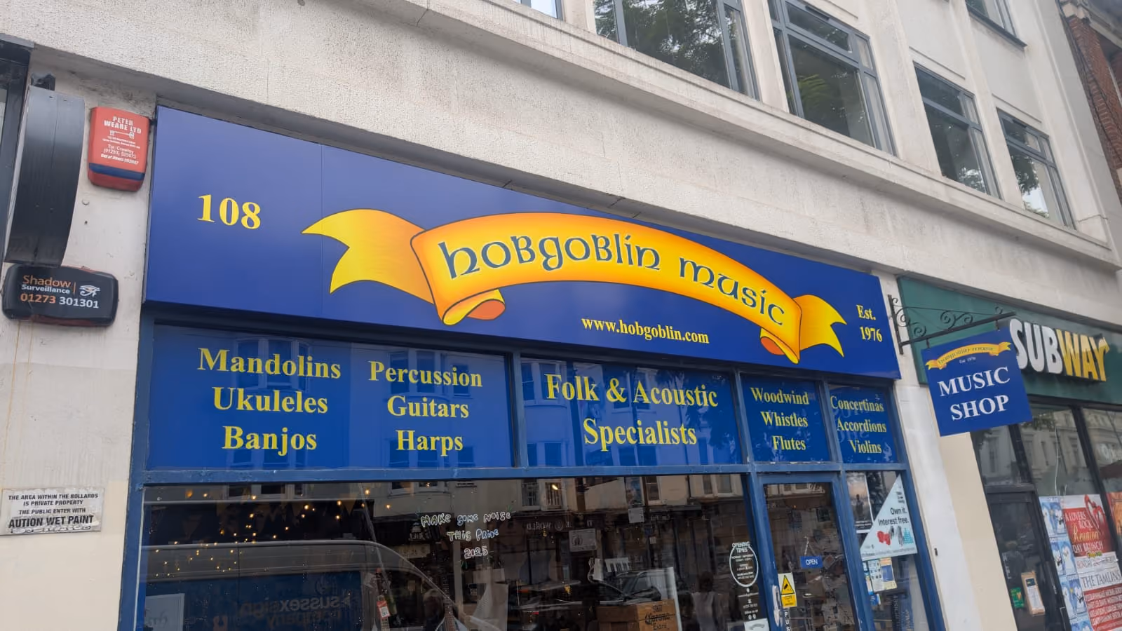 Hobgoblin Music shop fascia signage