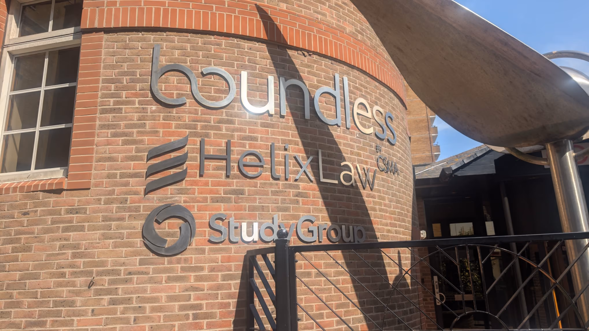 Boundless Helix Law and Study Group exterior signage