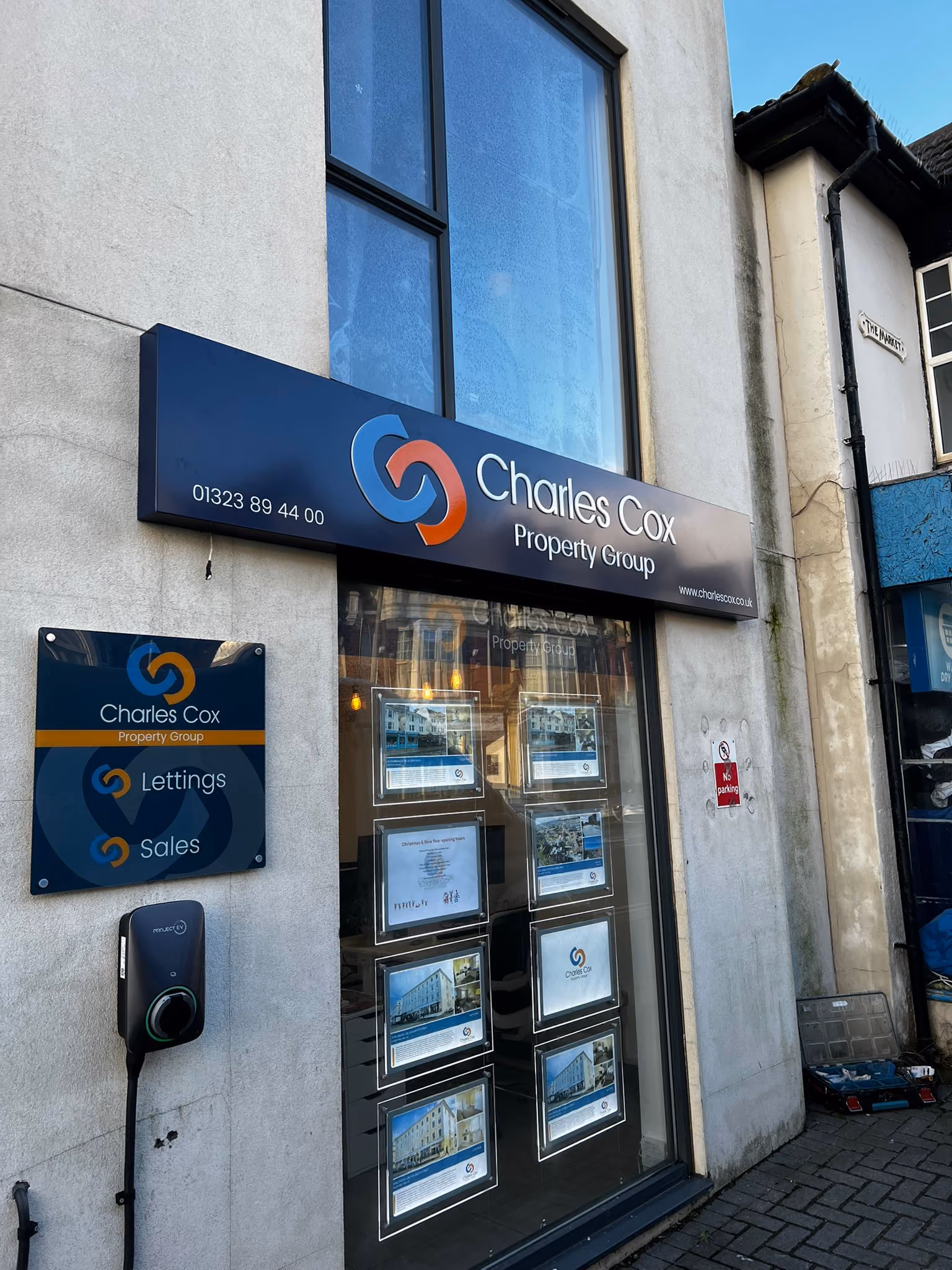 Charles Cox Property Group illuminated fascia signage