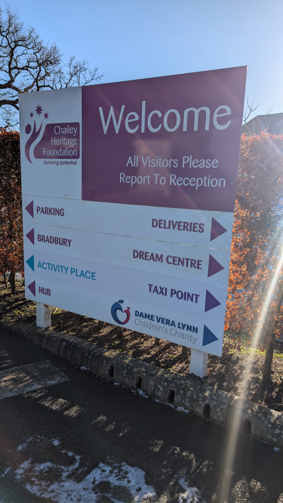 Chailey Heritage external sign fitted in Chailey by Sussex Signs