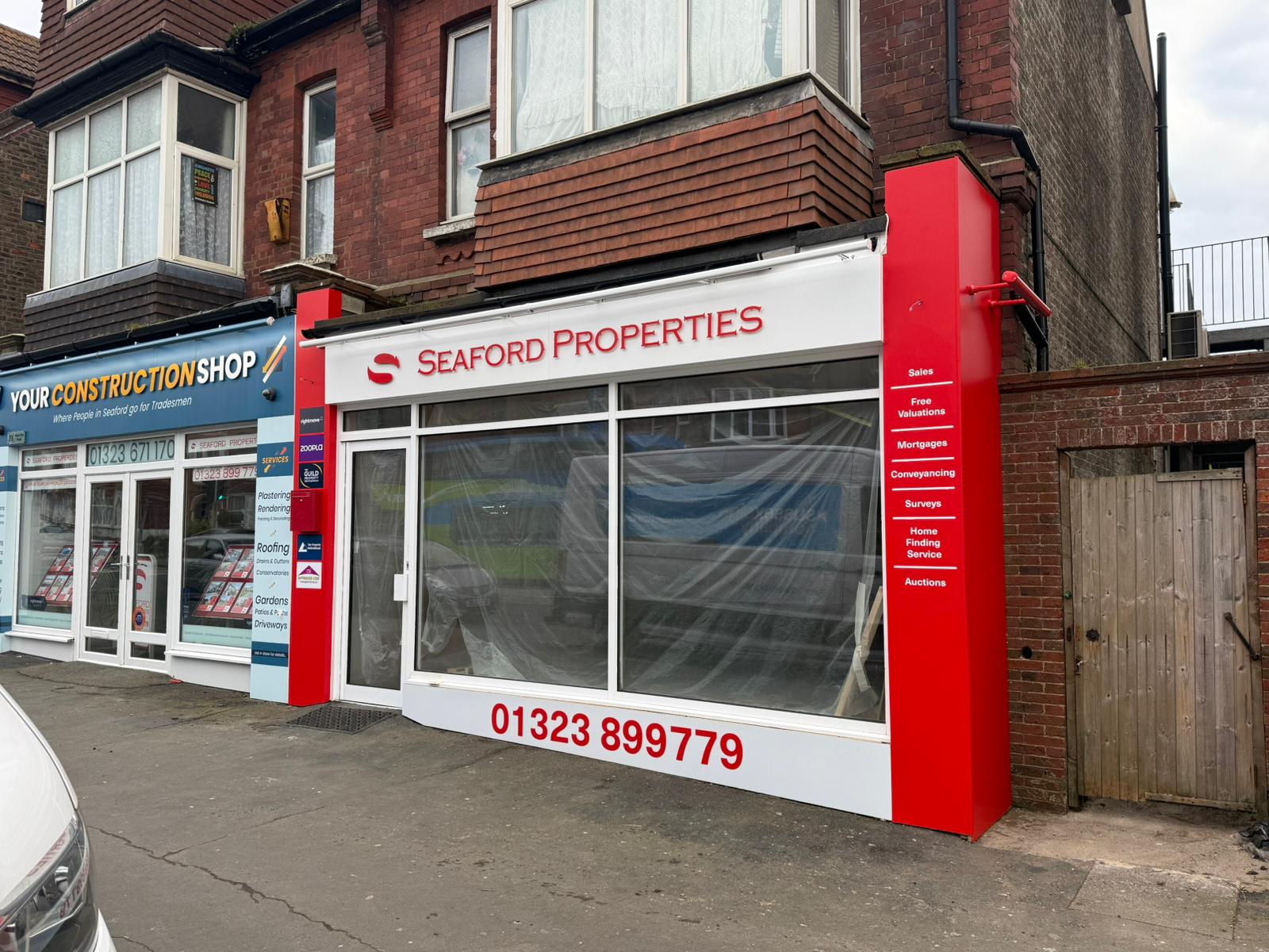 Seaford Properties external business signage installed in Seaford by Sussex Signs