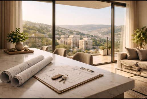 plans on a table in a house