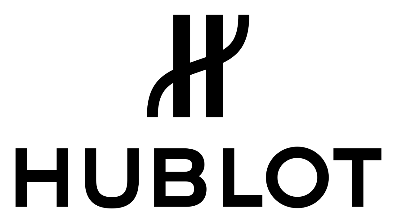 Hublot brand logo in black text with stylized 'H' letter above the name.