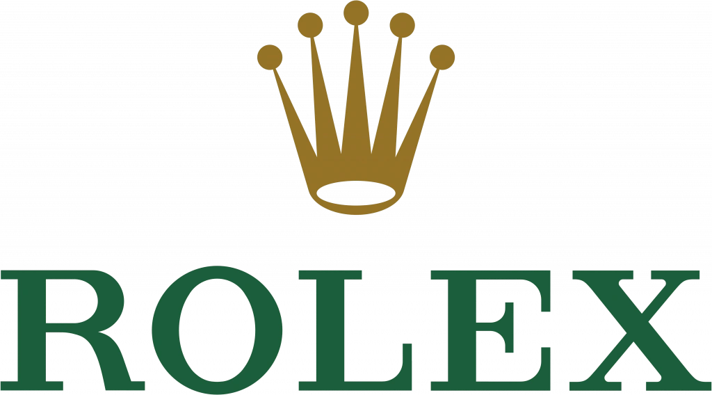 Rolex brand name with gold crown logo above the text.