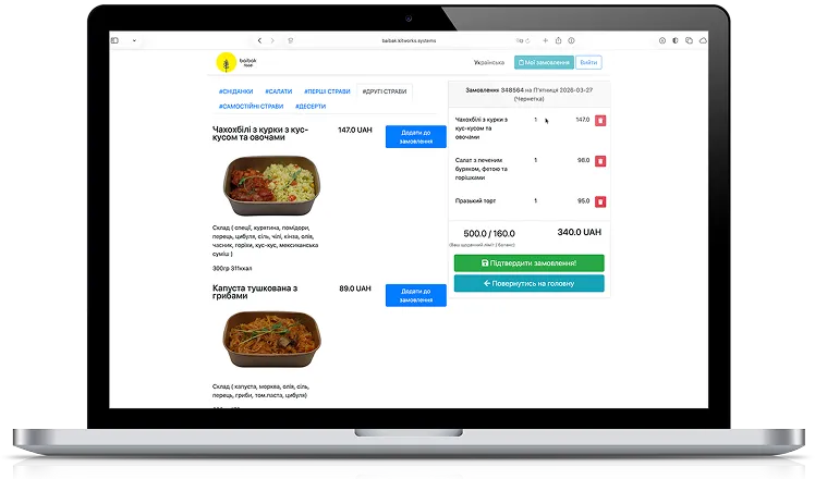 застосунок доставки їжі