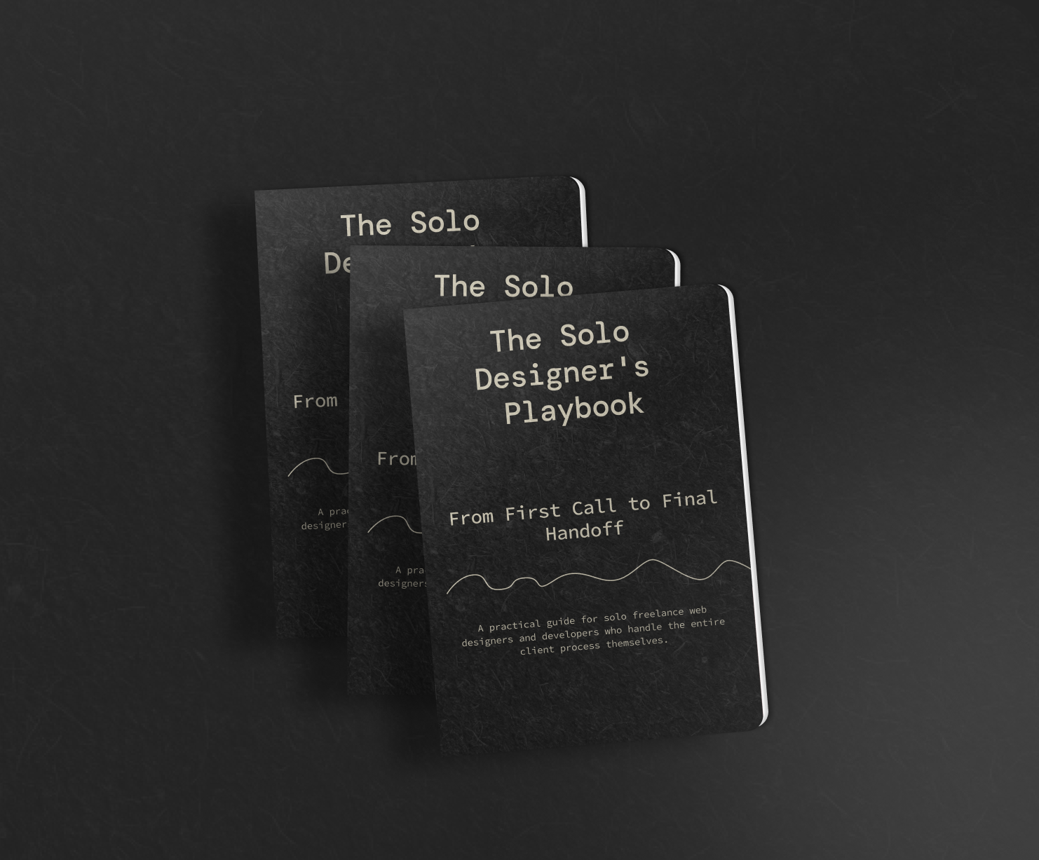 The Solo Designer's Playbook product mockup showing the freelance web design workflow guide