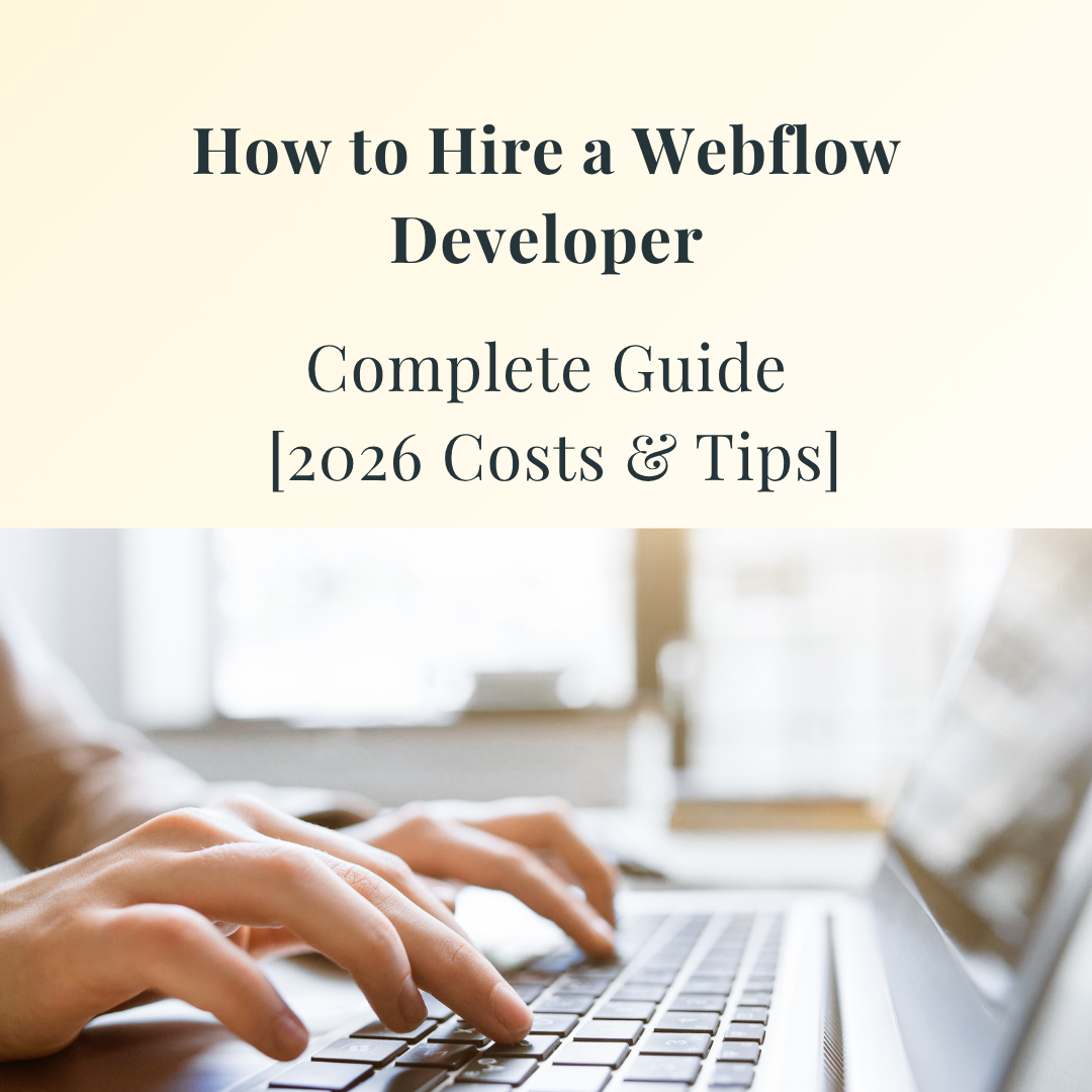 How to hire a Webflow developer guide cover with costs and red flags for 2026
