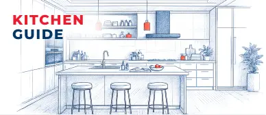 Bright remodeled kitchen with white cabinets and a large island.