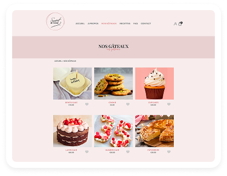 Capture d'écran du site Sweet by Ness