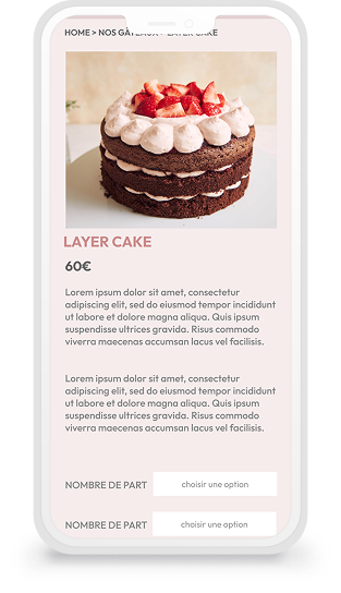 page produit mobile