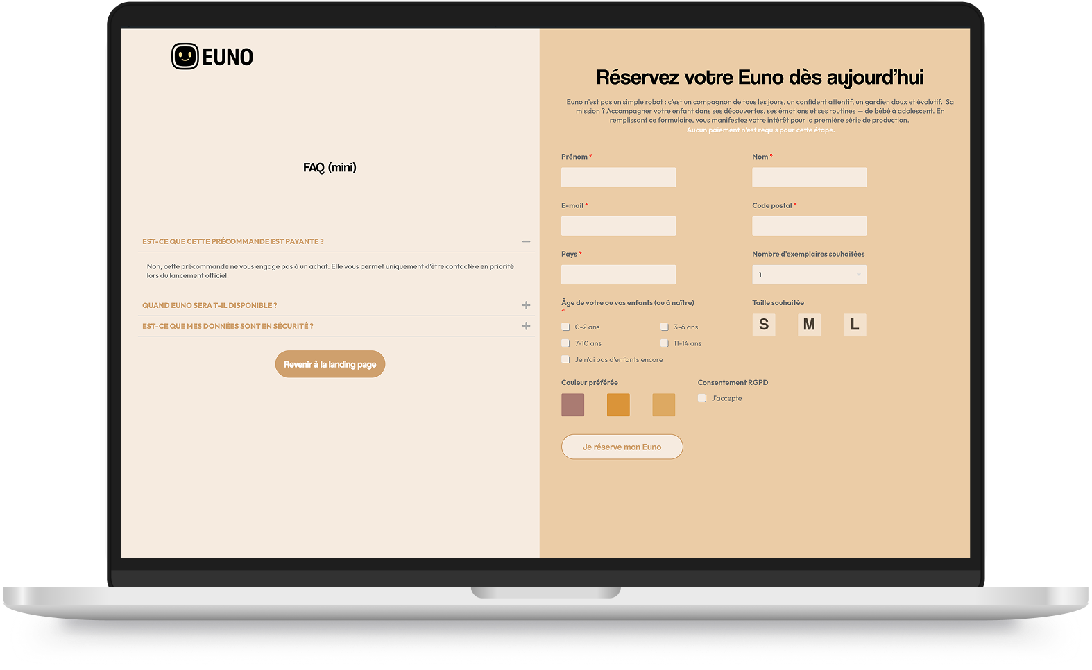 page produit desktop