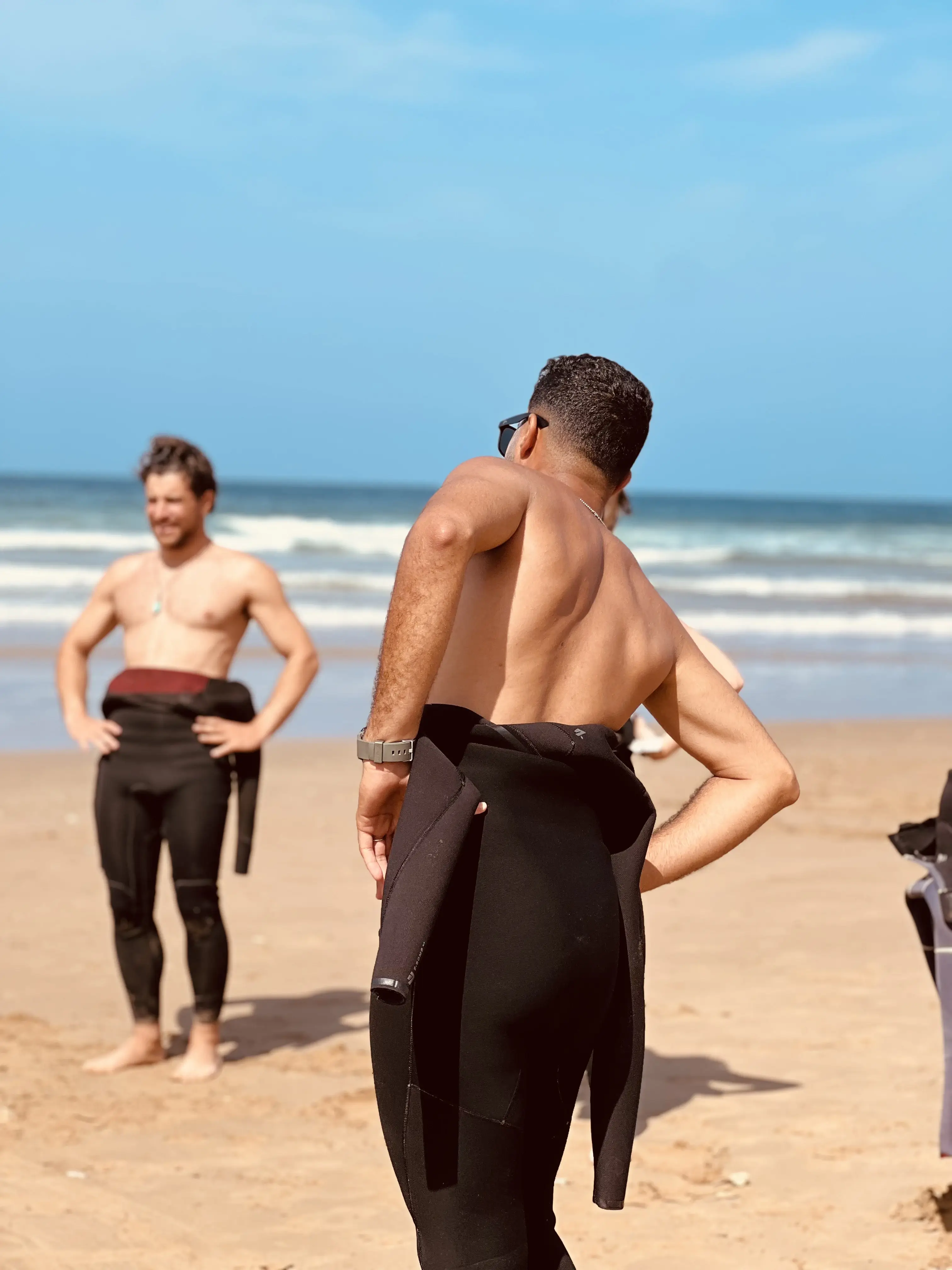 Beach yoga session in Tamraght Morocco