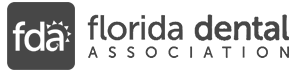 Florida Dental Association logo with the acronym 'fda' followed by the full name.