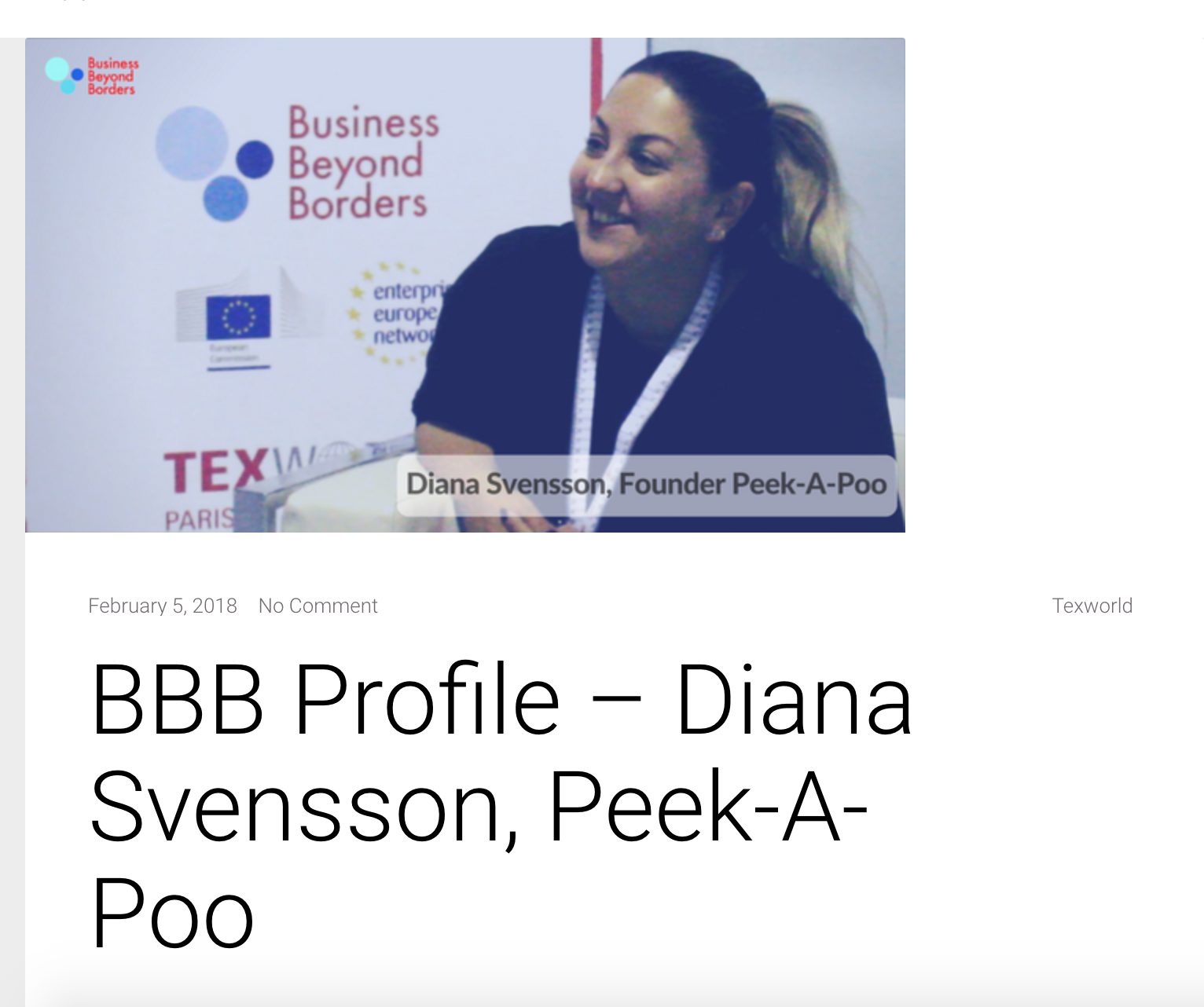 Peek-A-Poo at Texworld Paris — Business Beyond Borders