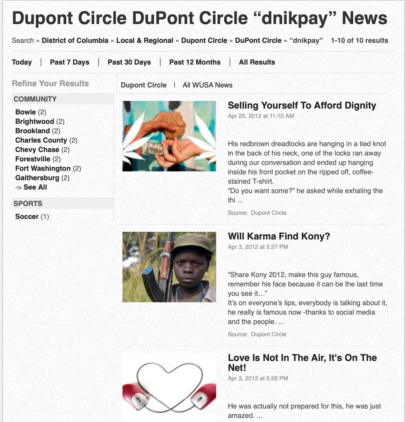 News articles Washington D.C.