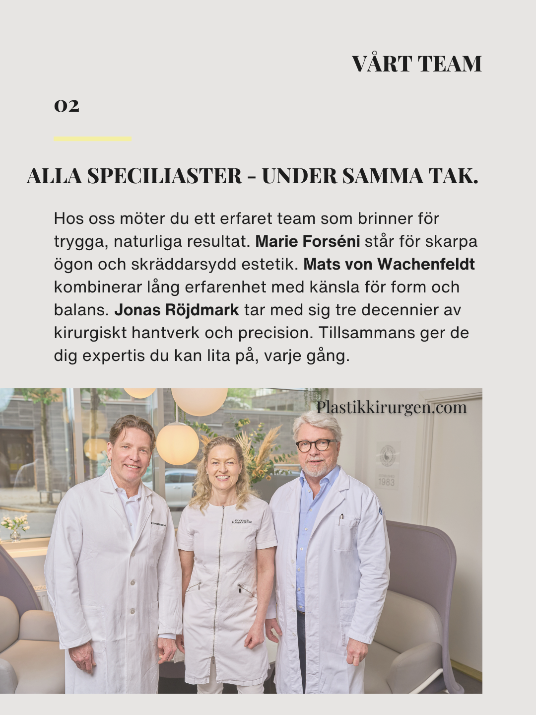 Plastikkirurgen Stockholm vårt team