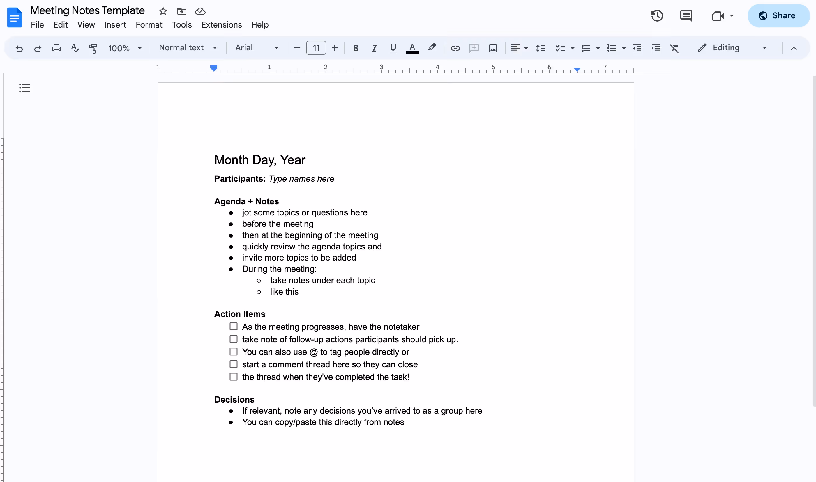 Select Google Doc to fill