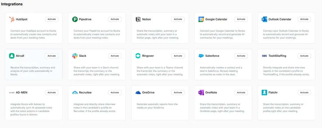 Activez l'intégration en un clic