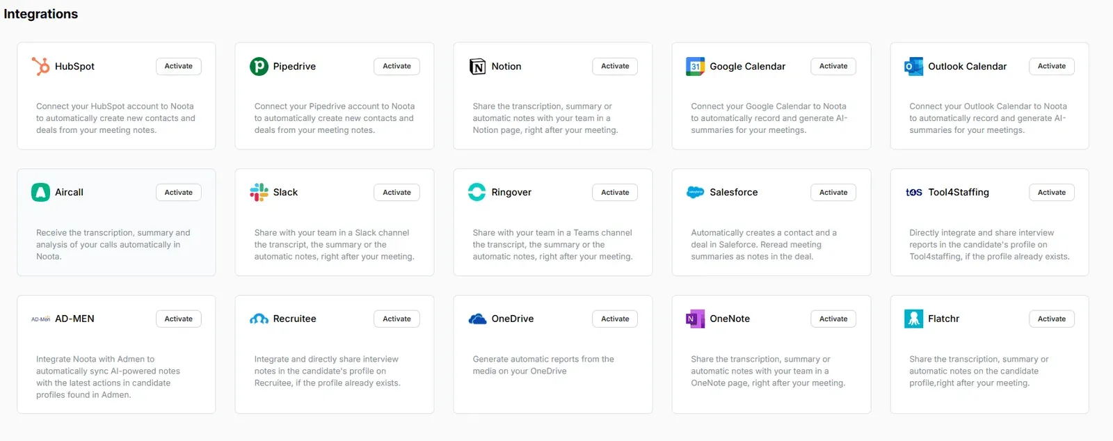 Connectez l'ATS en un clic