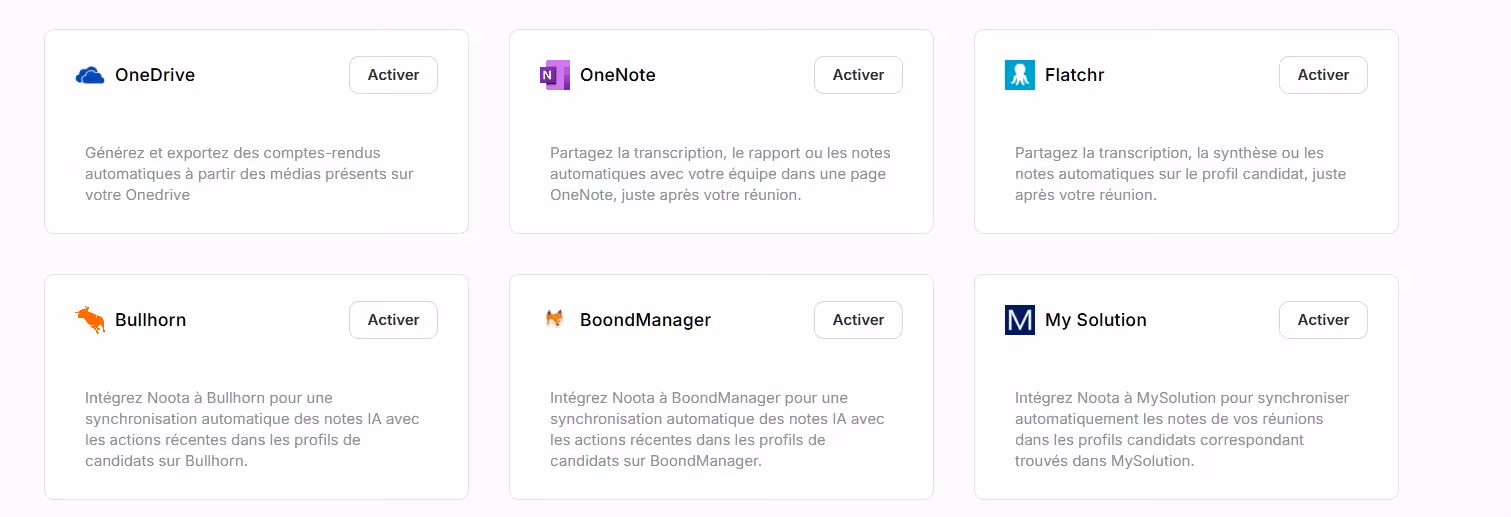 Activez l'intégration en un clic