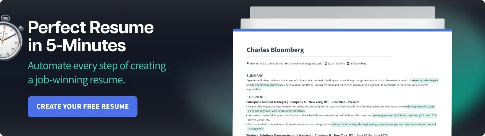 Craft a perfect resume in 5 minutes