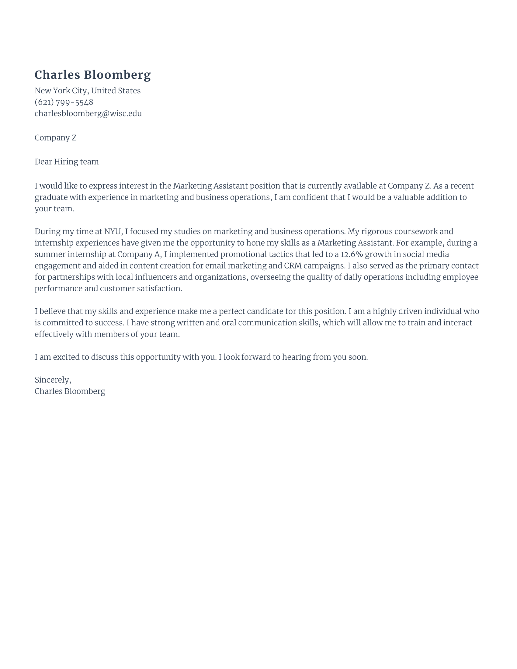 Marketing Assistant