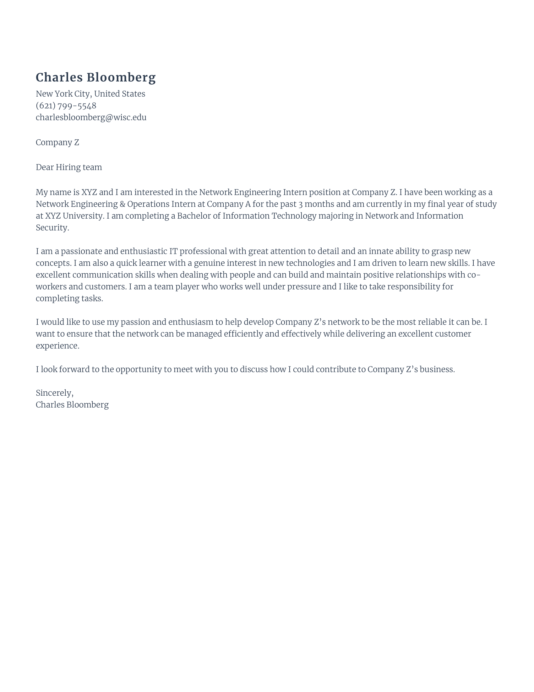 Network Engineering Intern
