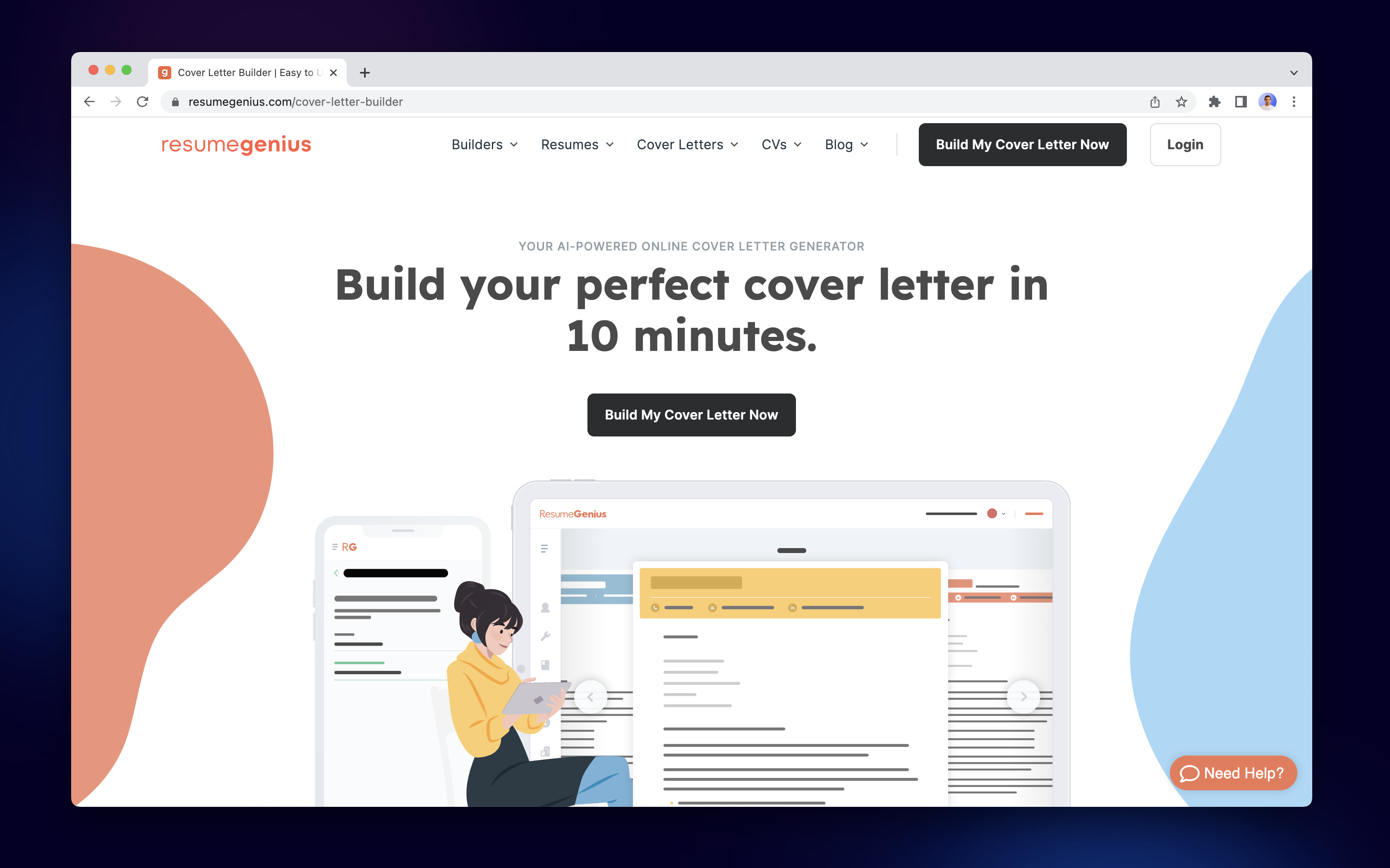 resume genius cover letter buillder