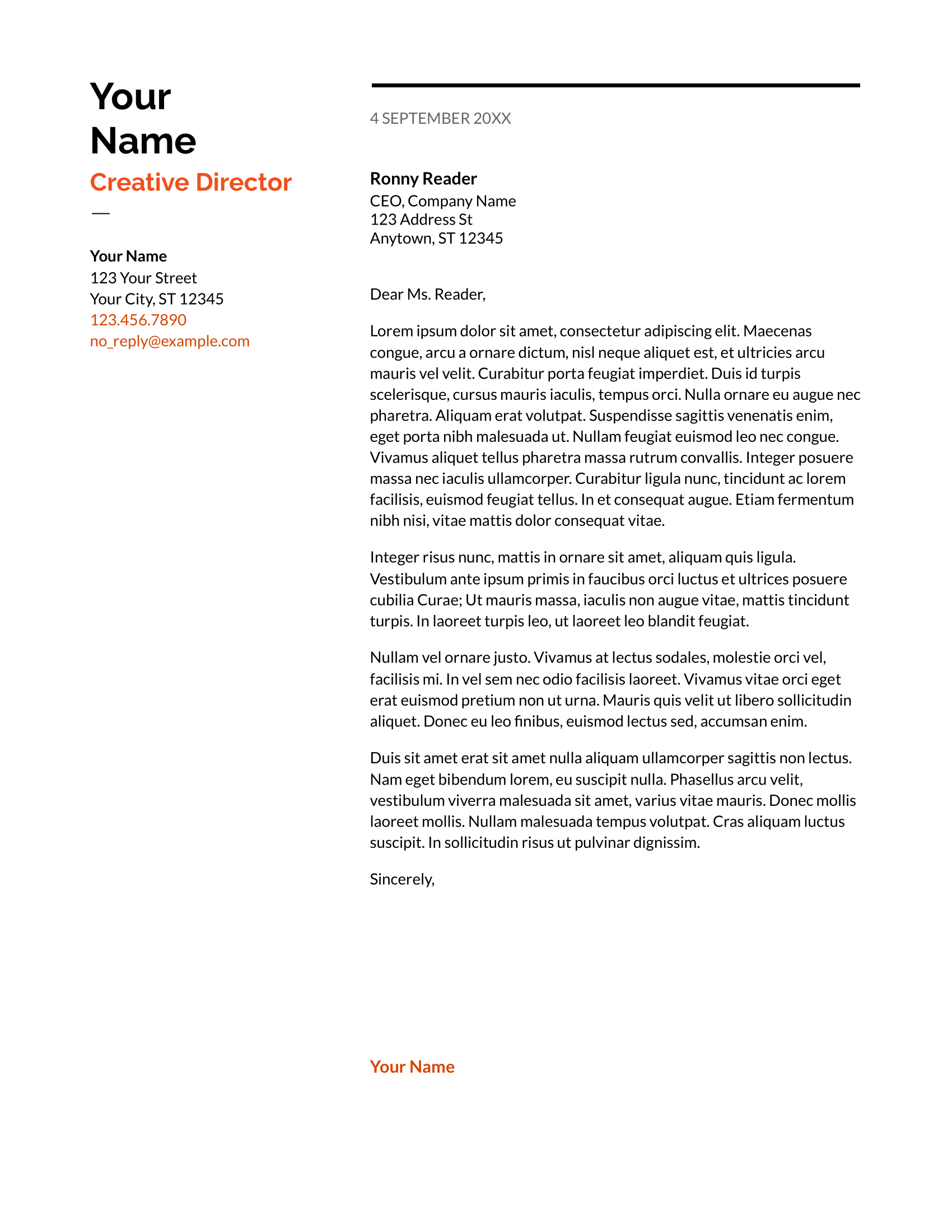 Swiss cover letter template 