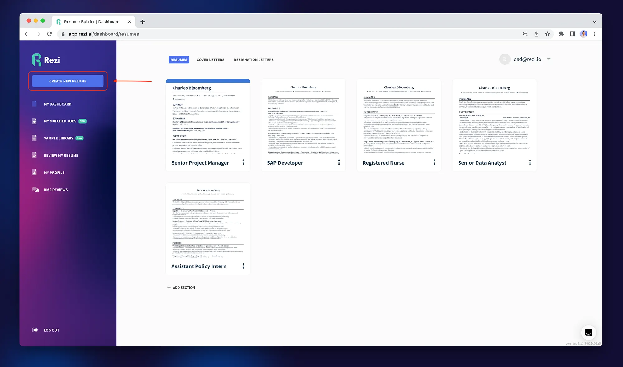 Create resume