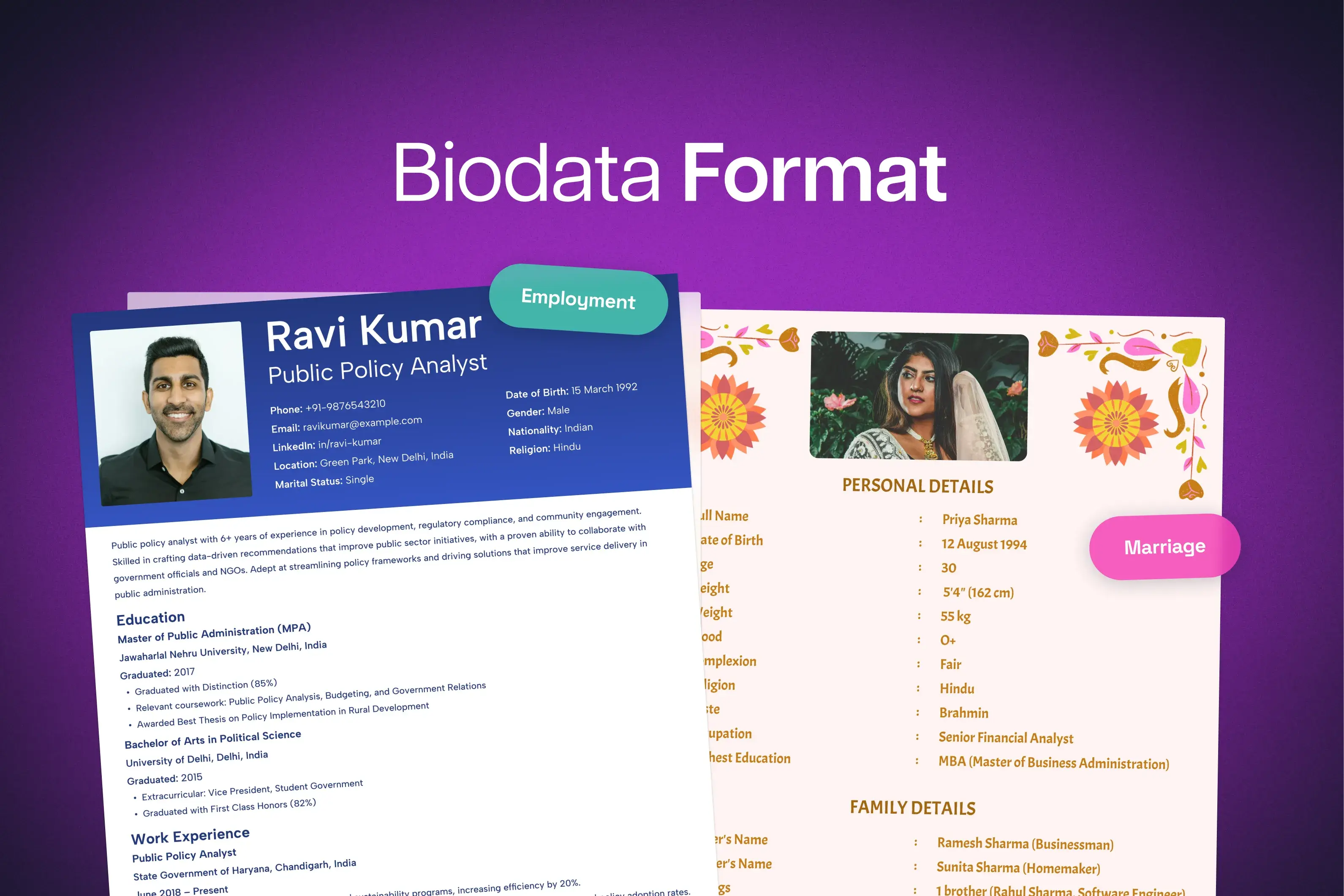 Biodata Format: Free Templates & Examples for 2026 | Rezi Blog