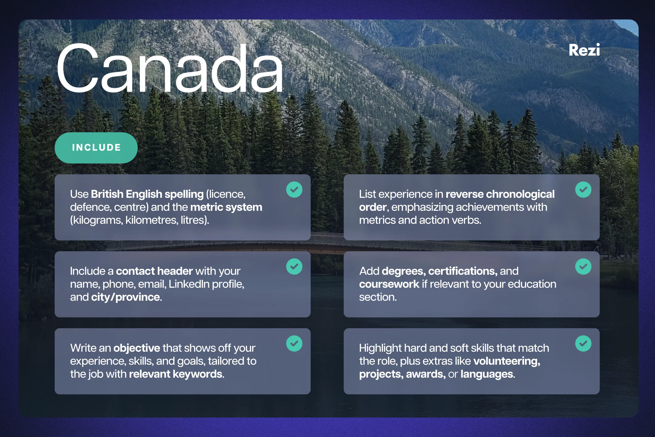 what to include in your Canadian resume