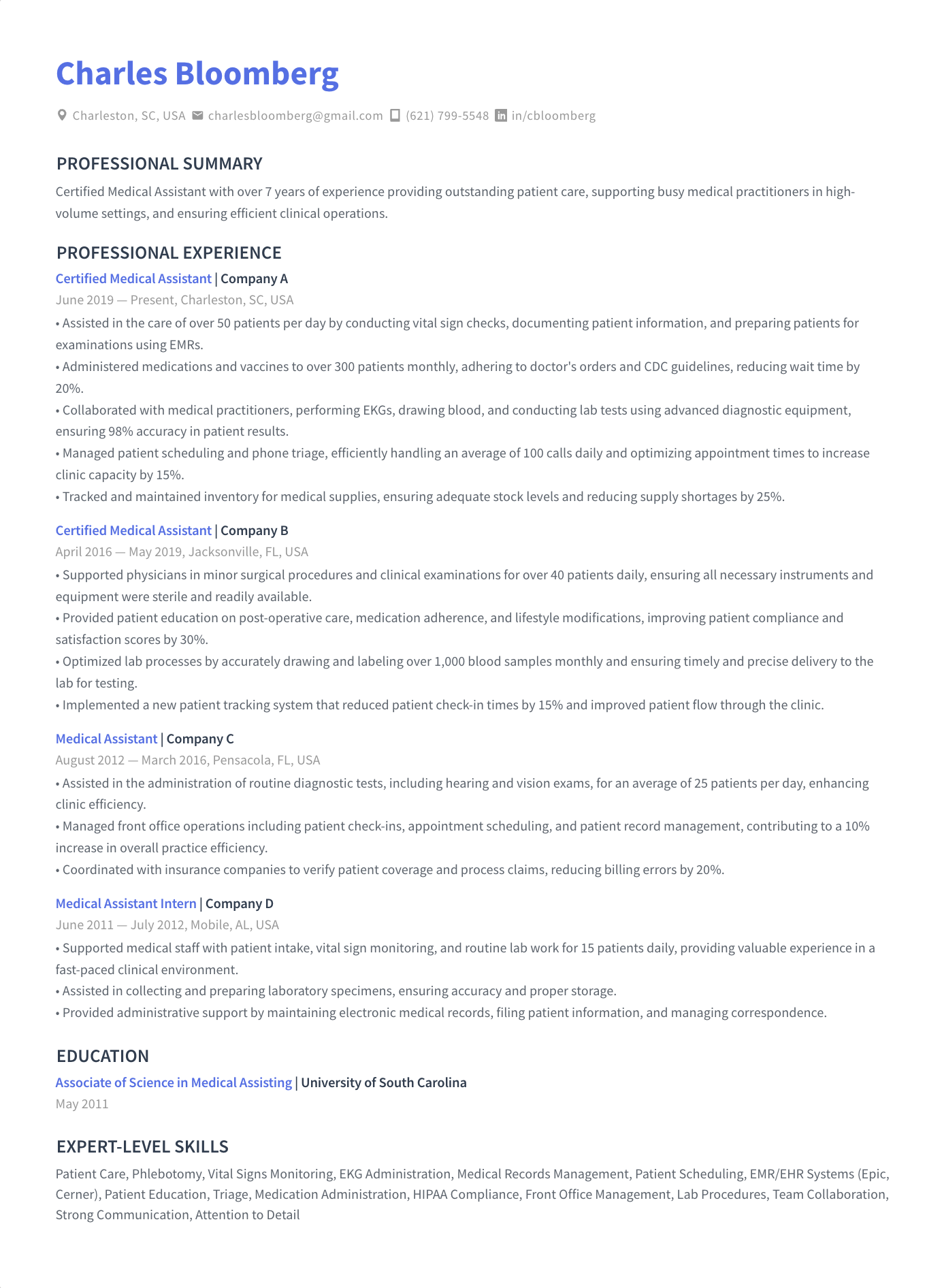 Medical assistant resume 