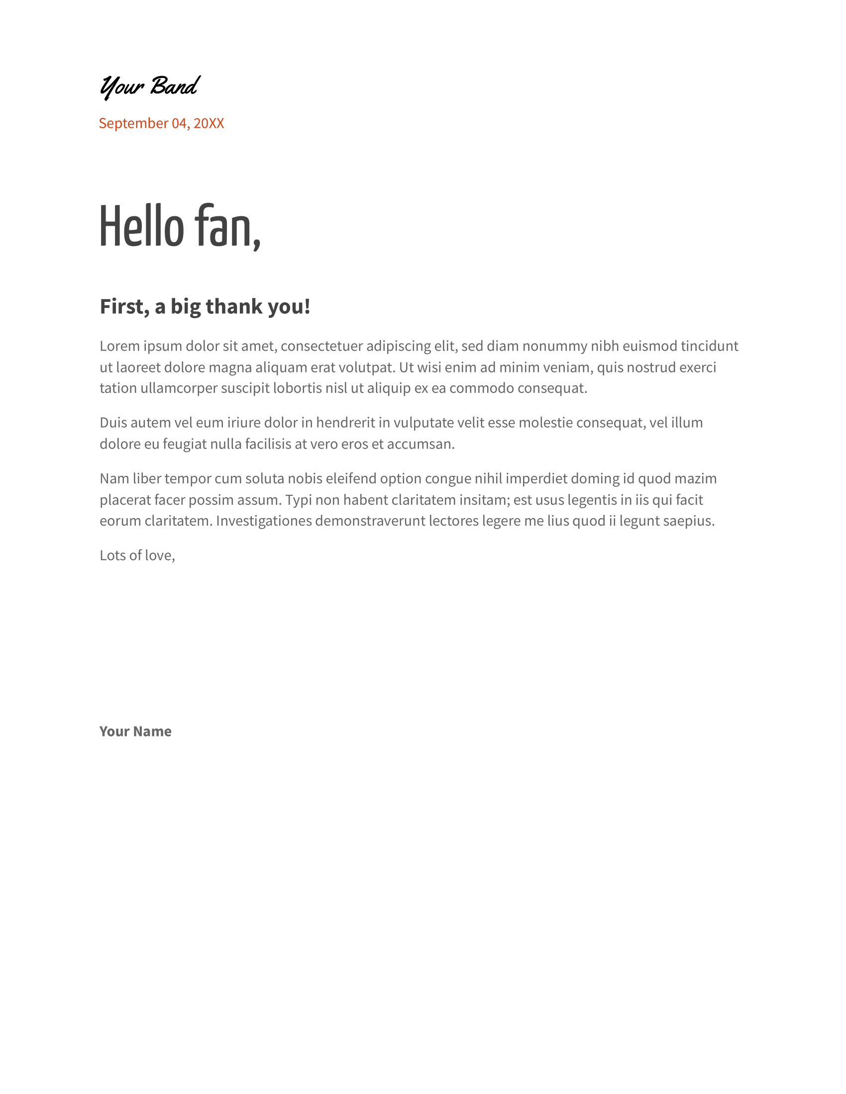 Informal Cover Letter Template  