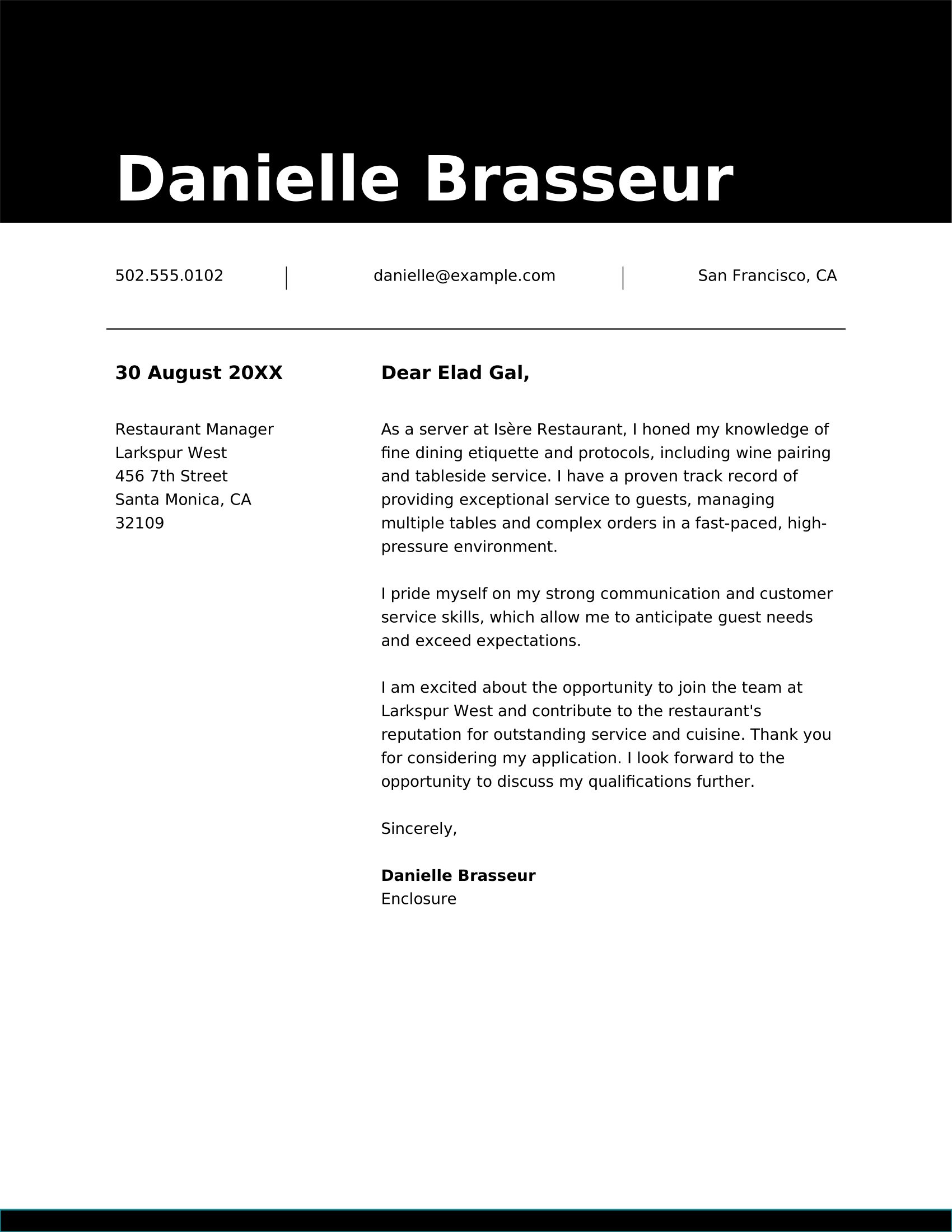 Simple cover letter template