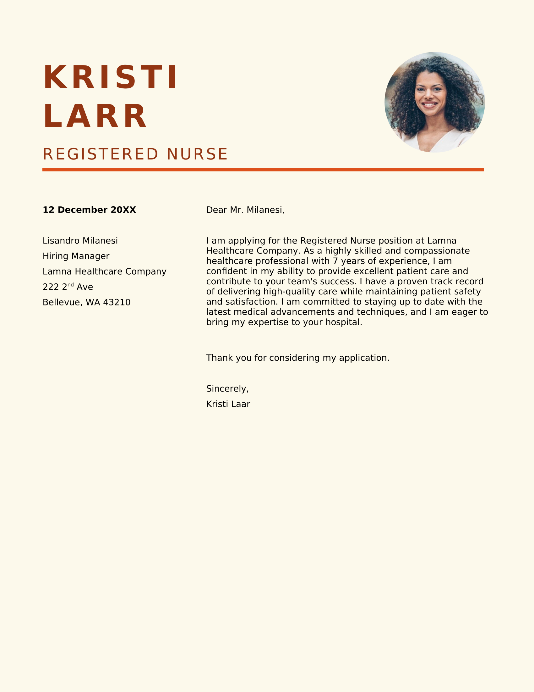 Bold cover letter template