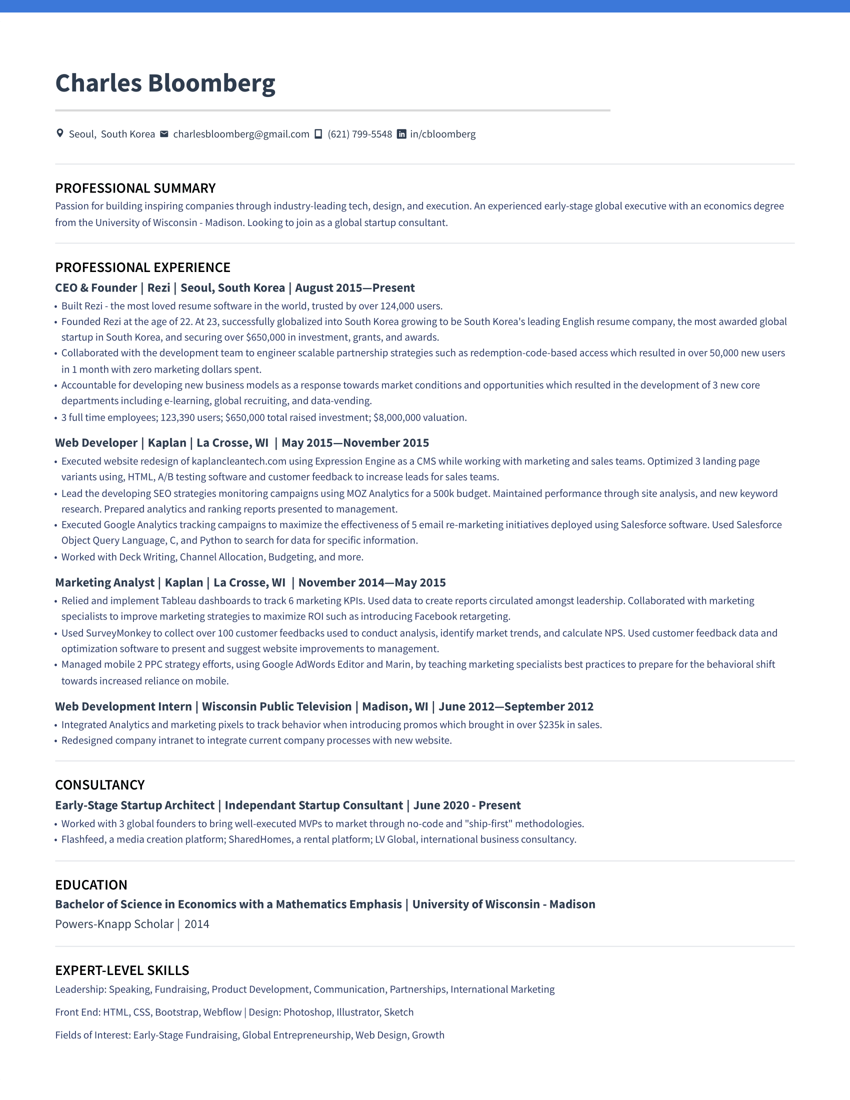 Bright Resume Template