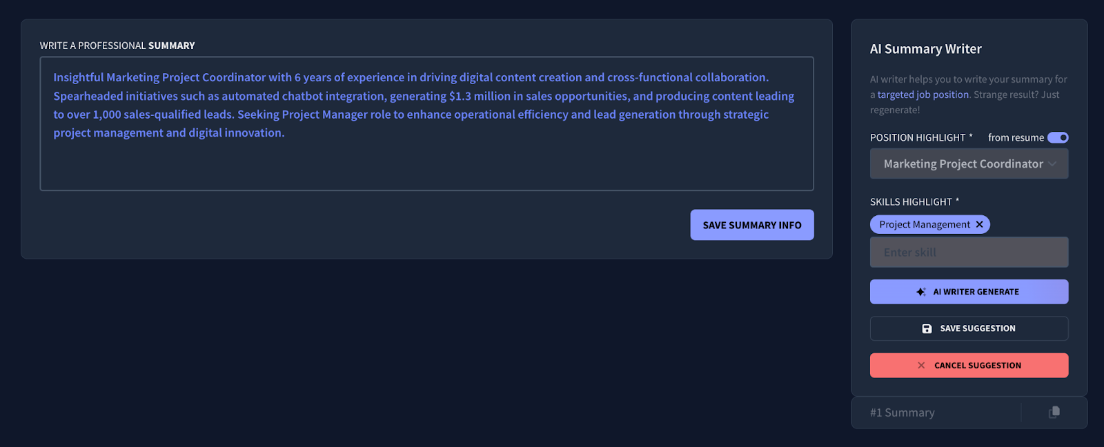 ai summary writer