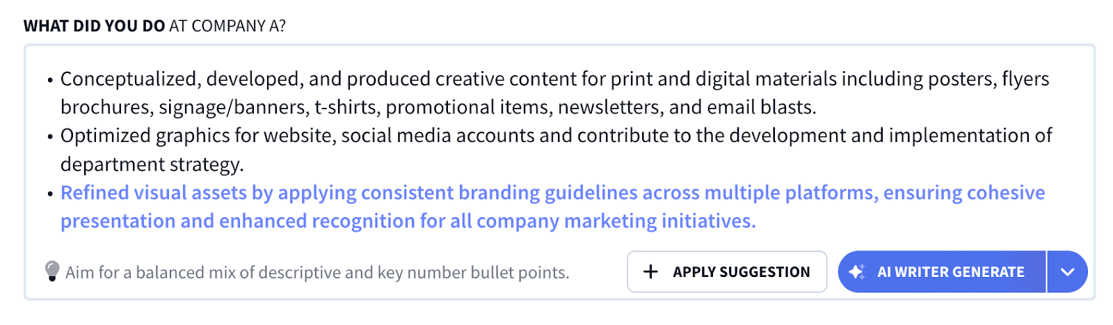 ai bullet writer
