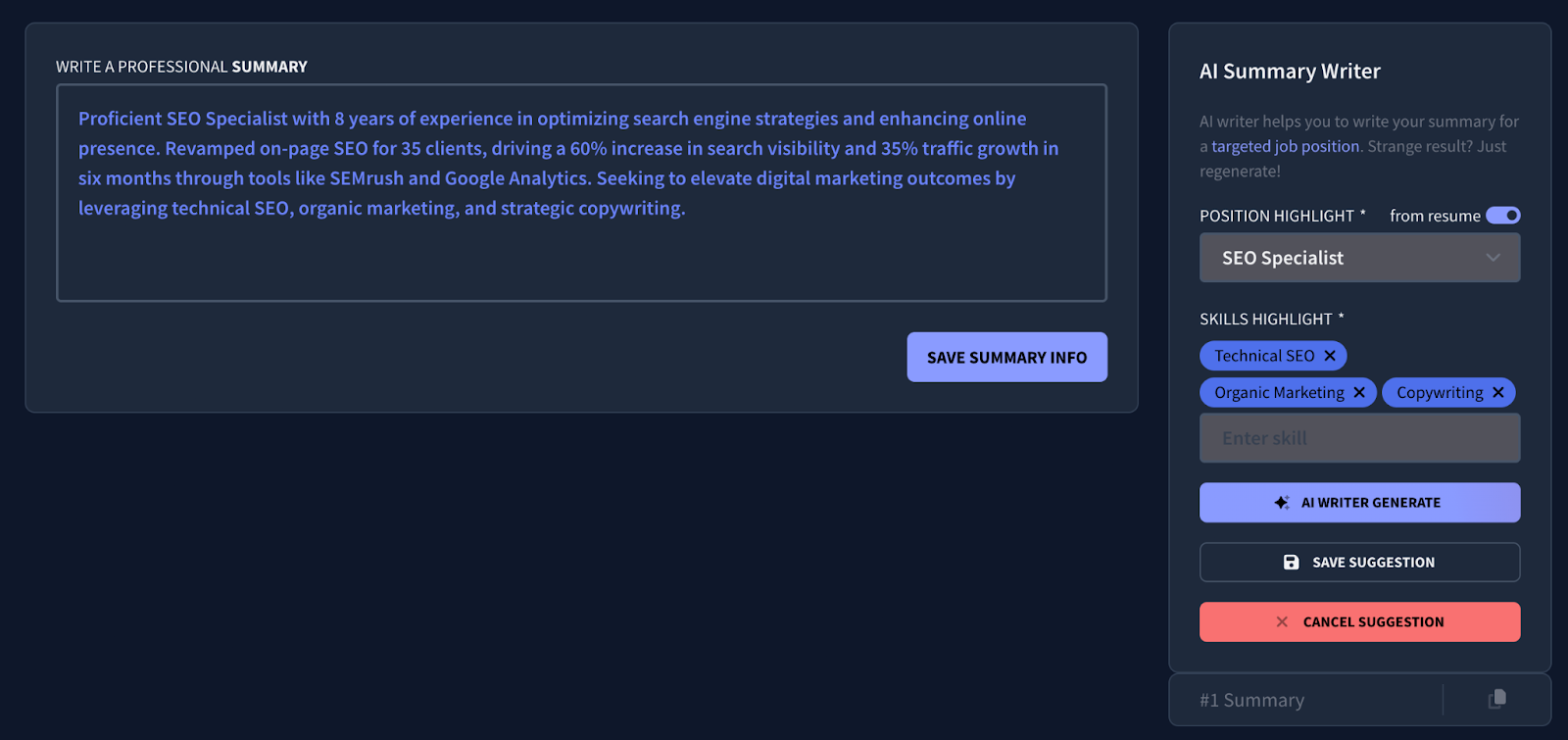 ai summary writer